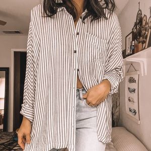 Striped button down